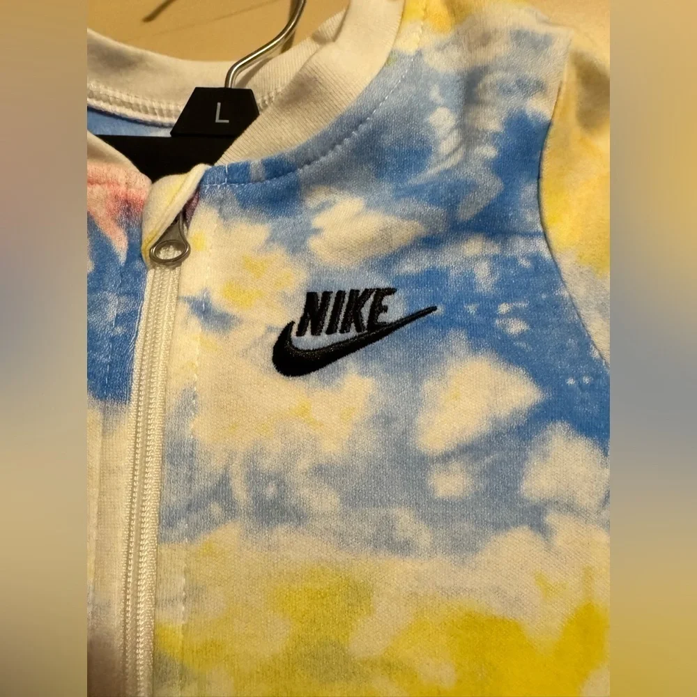 Nike baby's boys tie-dye footed coverall.